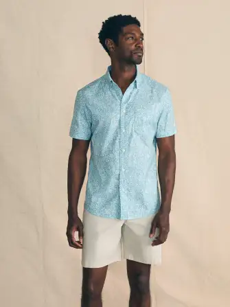 Movement™ Short-Sleeve Shirt - Blue Wave Botanic
