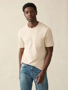 Short-Sleeve Hemp Blend Tee - Dusty Ivory