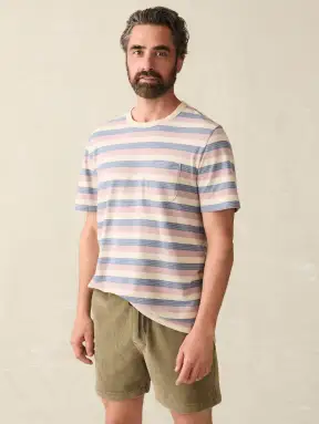 Short-Sleeve Hemp Blend Tee - Autumn Beach Ombre