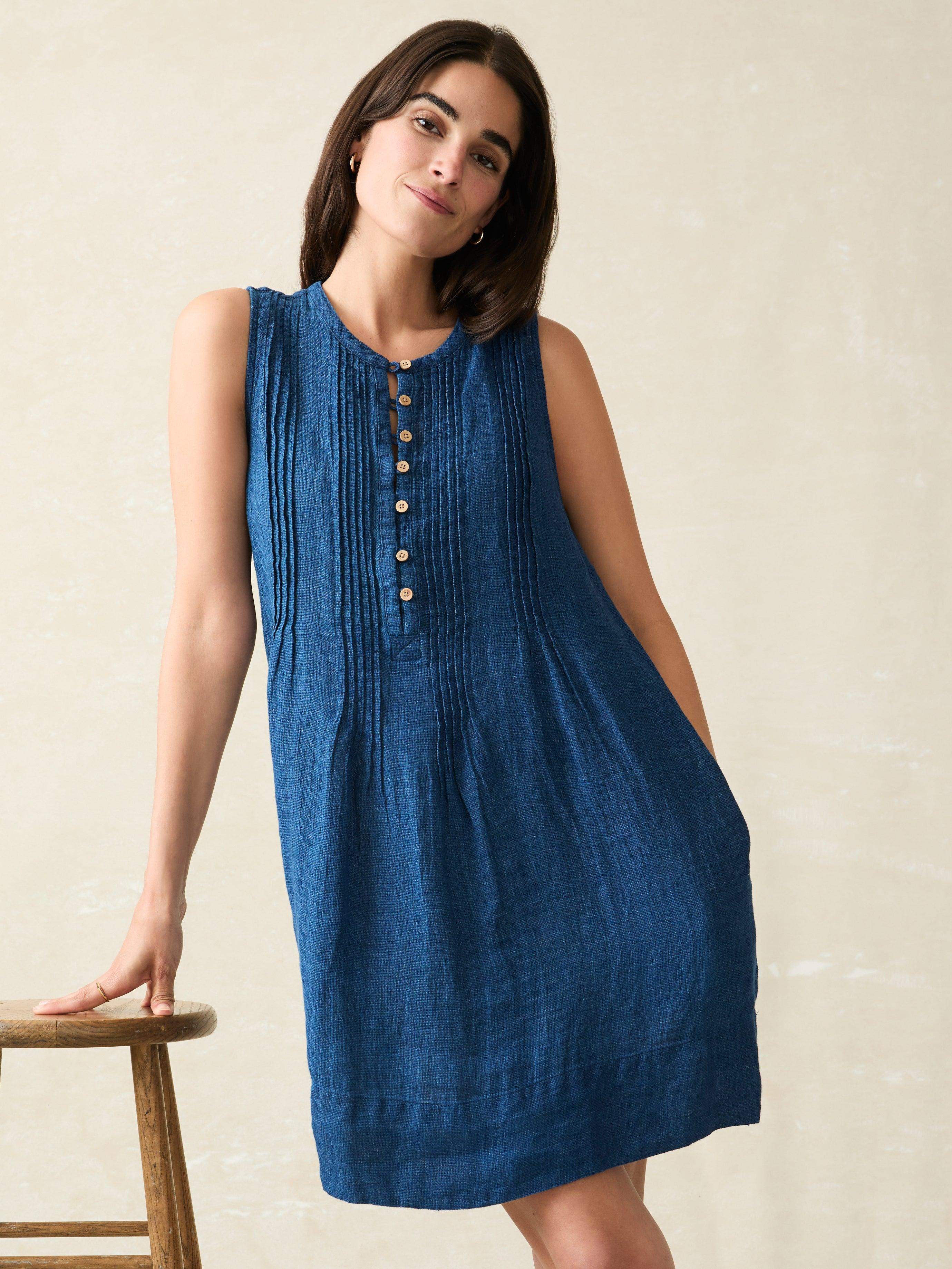 Isha Basketweave Dress - Indigo