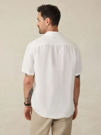 Short-Sleeve Palma Linen Shirt - Bright White Basketweave(Bright White Basketweave,XS)