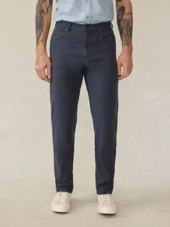 Stretch Terry 5-Pocket Pant - Navy
