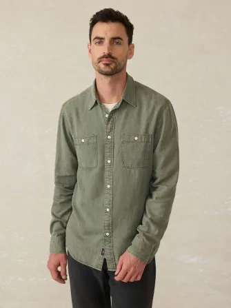 Tried & True Chambray Workshirt - Desert Olive