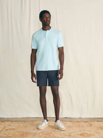 Short-Sleeve Sunwashed Henley - Blue Oasis(Blue Oasis,XS)