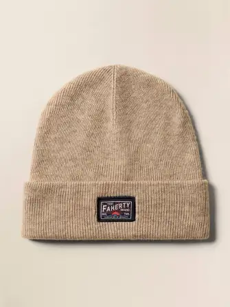 Faherty Logo Beanie - Oatmeal Heather