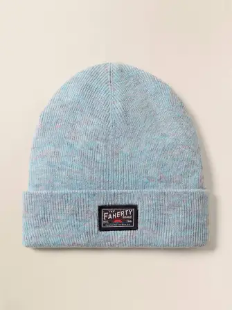 Faherty Logo Beanie - Montana Blue