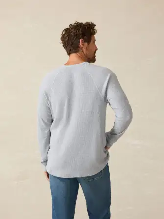 Long-Sleeve Cloud Waffle Crew - Frosty Slate Heather(Frosty Slate Heather,XS)
