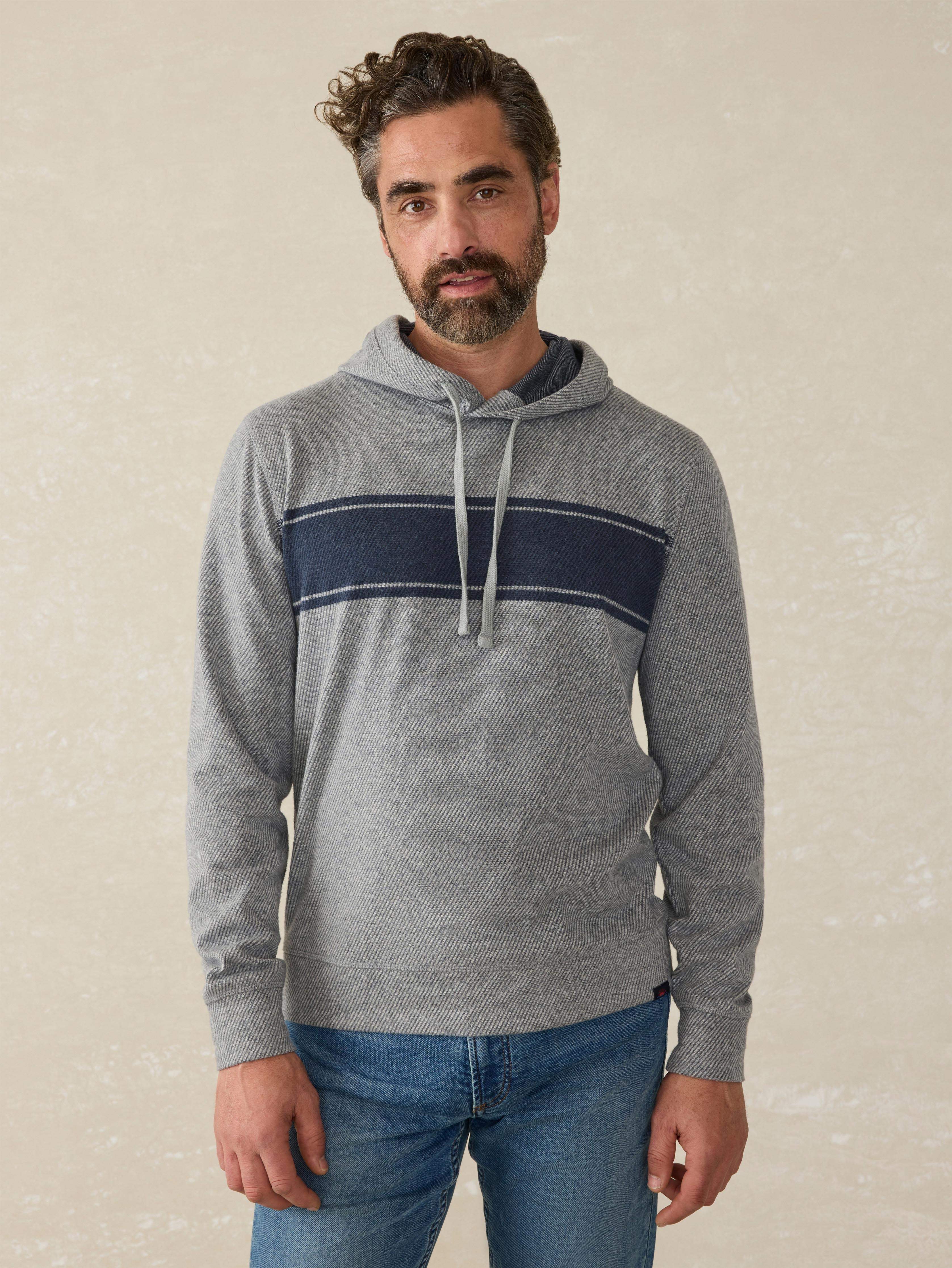 Legend™ Sweater Hoodie - Fossil Grey Surf Stripe