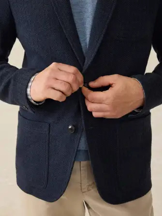 Inlet Knit Tweed Blazer - Navy Twilight Herringbone(Navy Twilight Herringbone,XS)