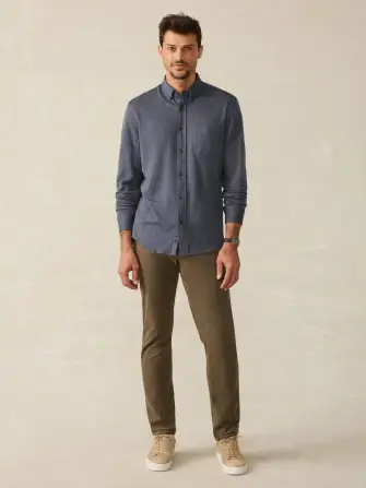 Coastline Knit Shirt - Twilight Houndstooth