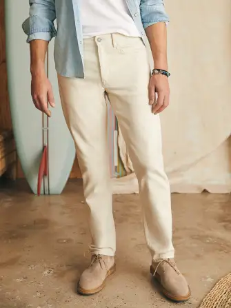 Organic Cotton Slim Straight Denim - Stone(Stone,30)