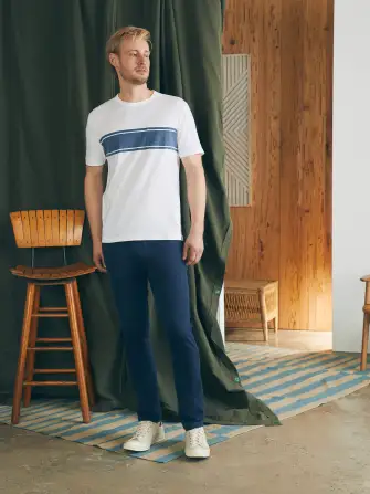 Surf Stripe Sunwashed Pocket Tee - White(White Surf Stripe,XS)
