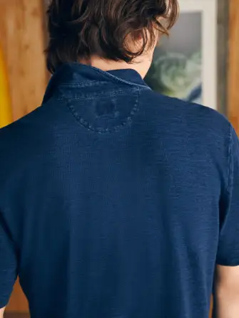 Short-Sleeve Indigo Polo Shirt - Midnight Wash(Midnight Wash,XS)