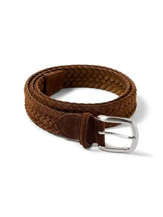 Suede Woven Belt - Brown