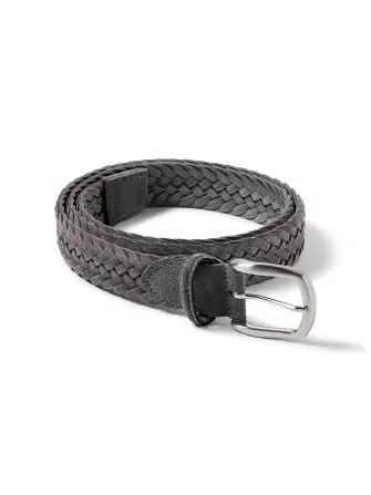 Suede Woven Belt - Grey