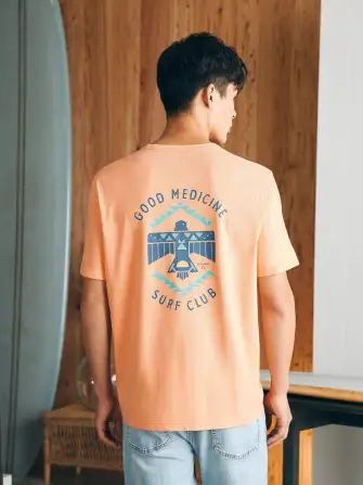 Steven Paul Judd Good Medicine Surf Club Tee - Island Melon(Island Melon,XS)