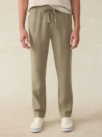 Linen Drawstring Pant - Canyon Olive
