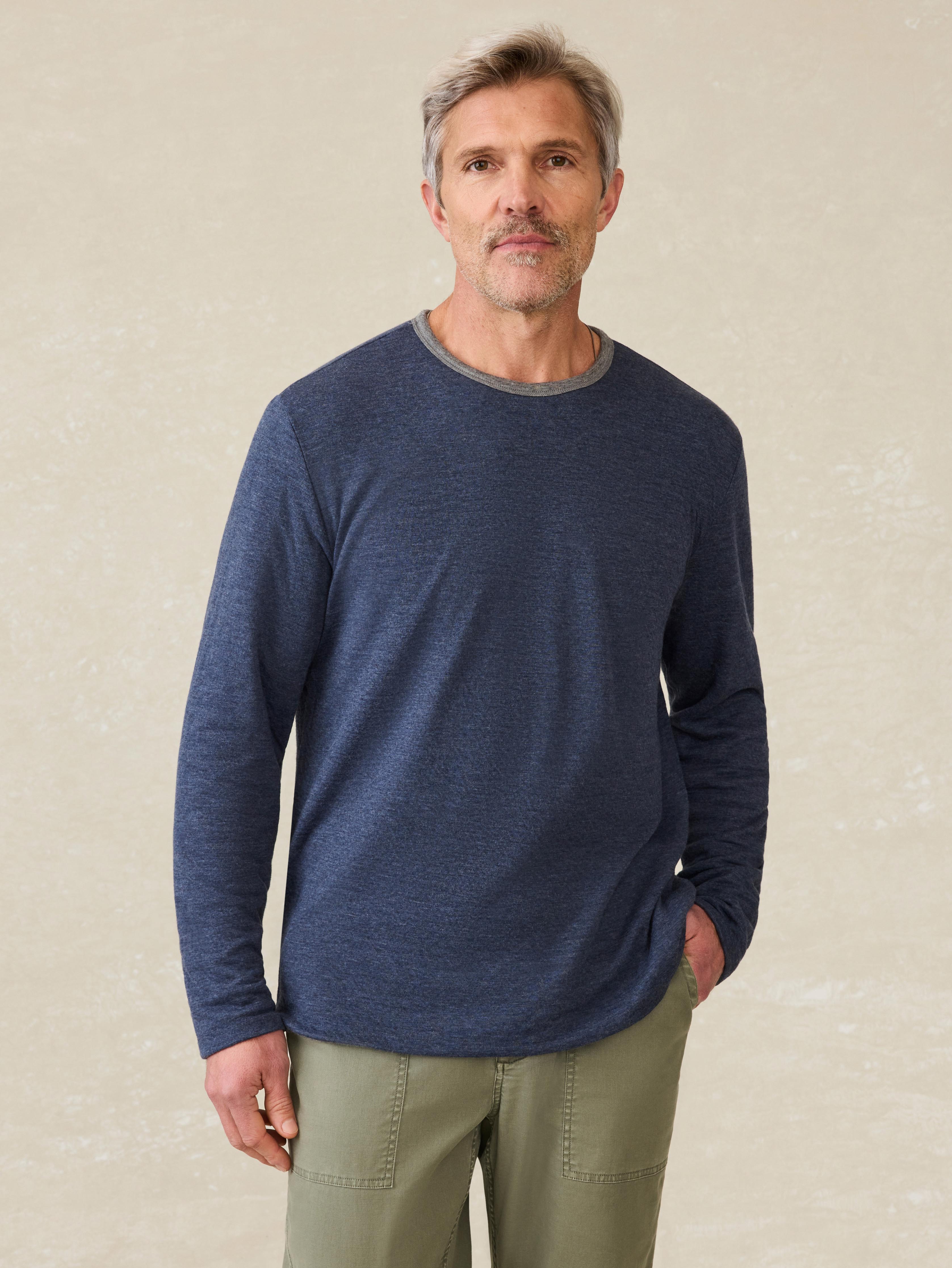 Cloud™ Reversible Crew - Medium Grey Heather Navy Heather