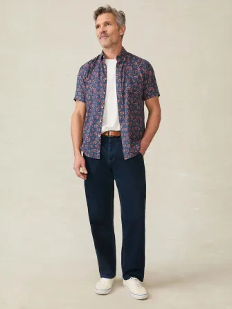 Short-Sleeve Breeze Shirt - Berry Navy Floral(Berry Navy Floral,XS)