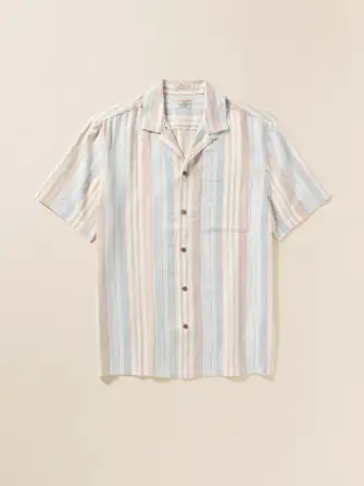 Short-Sleeve Breeze Camp Shirt - Golden Beach Stripe