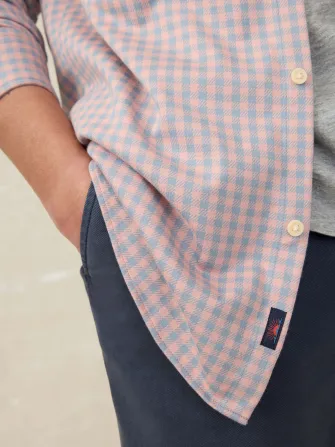 Coastline Knit Shirt - Blue Coral Gingham(Blue Coral Gingham,XS)