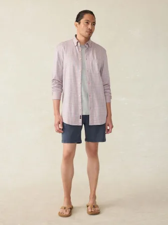 Coastline Knit Shirt - Blue Coral Gingham(Blue Coral Gingham,XS)