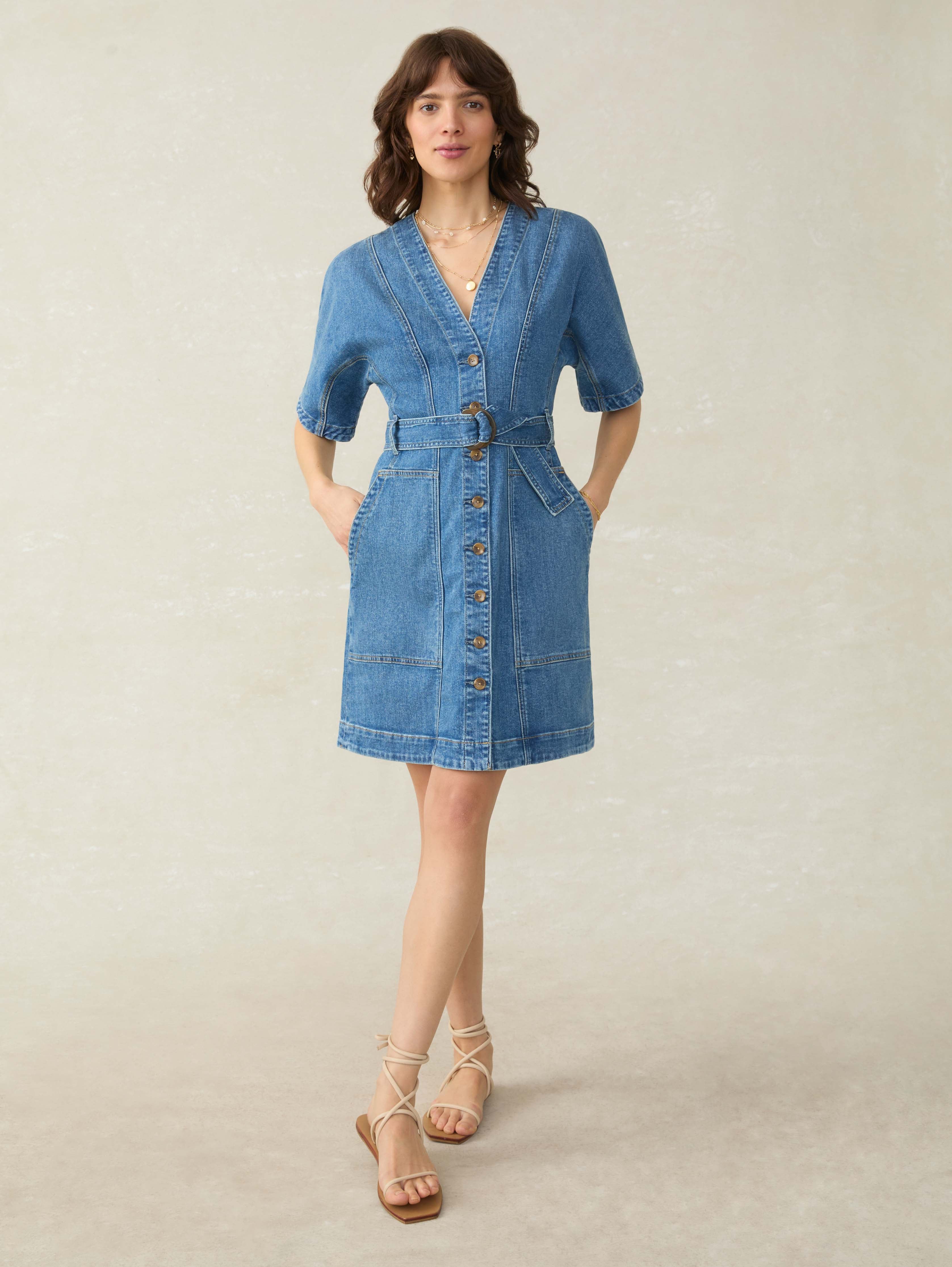 Denim Camille Mini Dress - Sedona Blue Wash