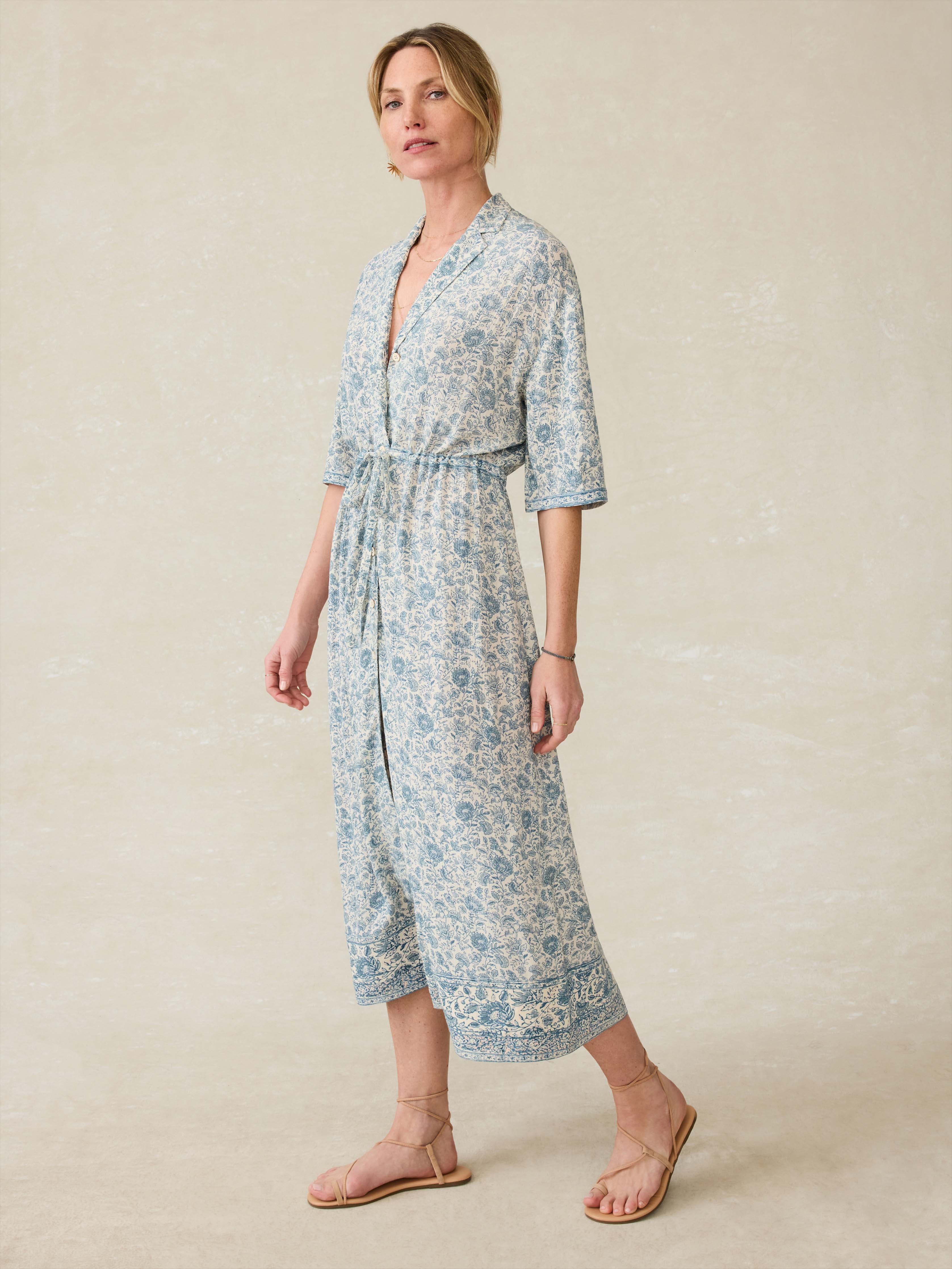 Island Dress - Blue Water Floral