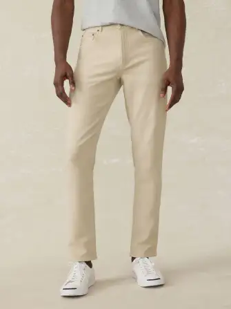 Stretch Terry 5-Pocket Athletic Fit Pant - Stone