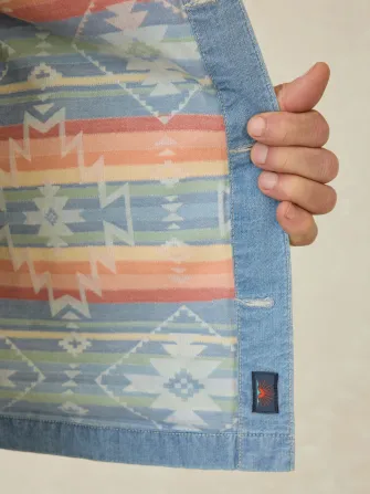 Doug Good Feather Indigo Herringbone Shirt Jacket - Blue Haven Wash(Blue Haven Wash,XS)