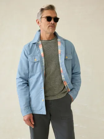Doug Good Feather Indigo Herringbone Shirt Jacket - Blue Haven Wash(Blue Haven Wash,XS)
