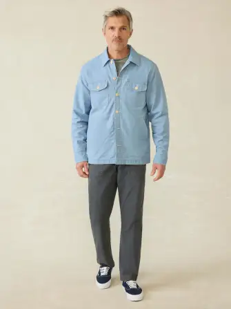Doug Good Feather Indigo Herringbone Shirt Jacket - Blue Haven Wash(Blue Haven Wash,XS)