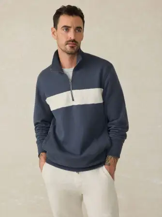 High Standard Fleece Quarter Zip - Blue Nights Surf Stripe