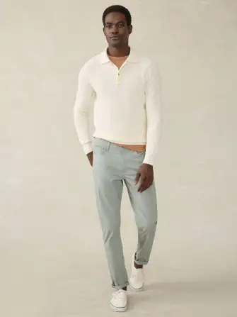 Sunwashed Sweater Polo - White Shell