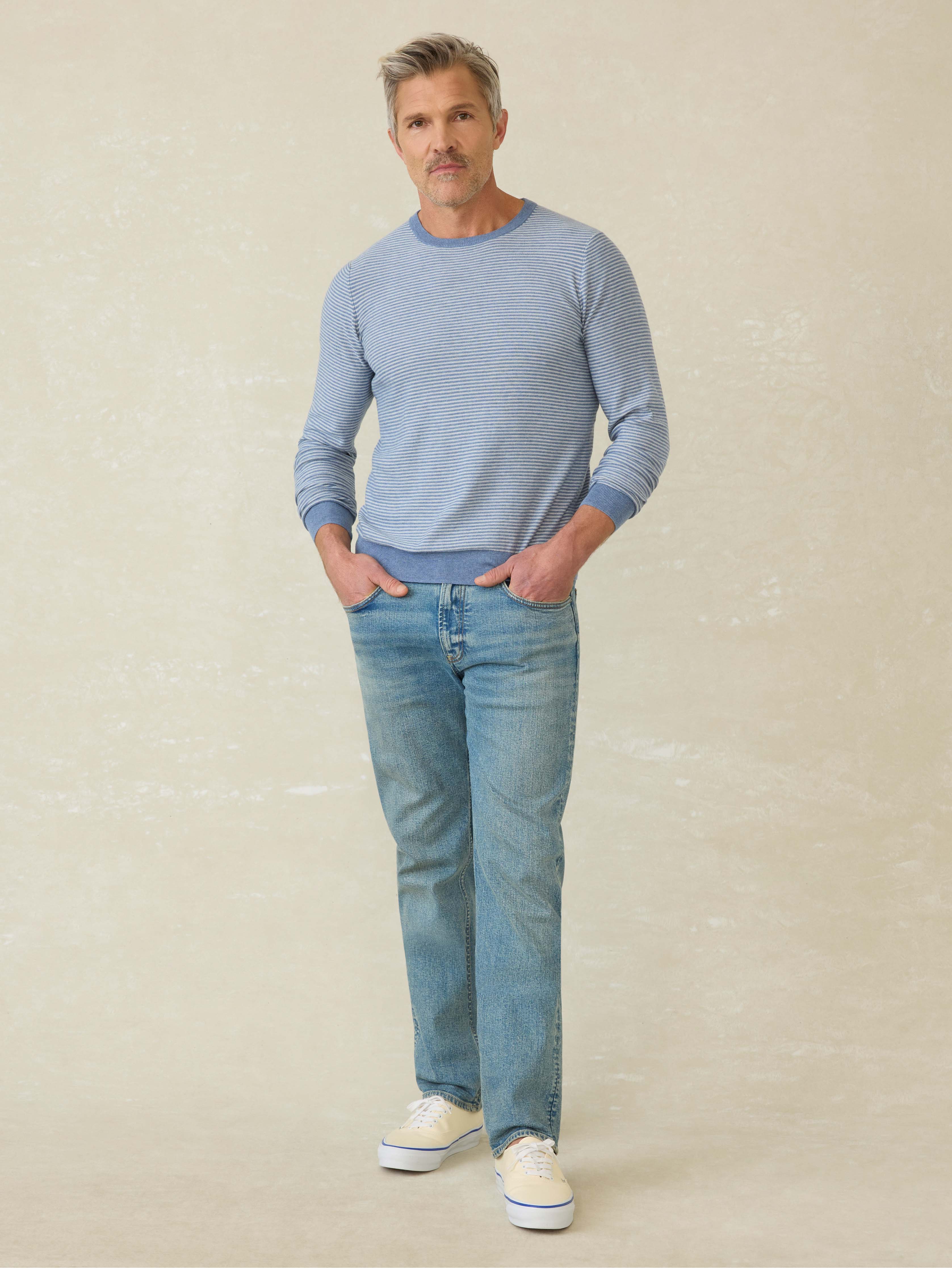 Movement™ Crewneck Sweater - Coastal Shore Stripe