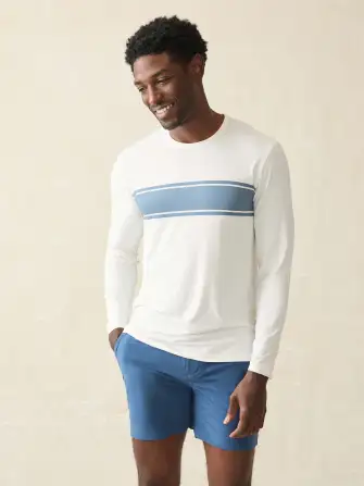 Shorelite Long-Sleeve Tech Tee - White Surf Stripe