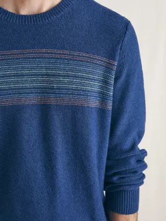Surf Stripe Crew Sweater - Navy Sea Sunset(Navy Sea Sunset,XS)