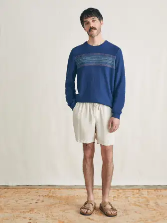 Surf Stripe Crew Sweater - Navy Sea Sunset(Navy Sea Sunset,XS)