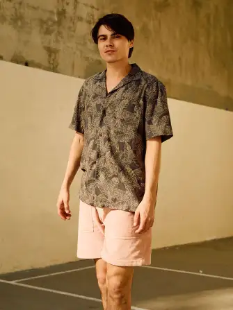 Corduroy Drawstring Utility Short - Coral Dawn