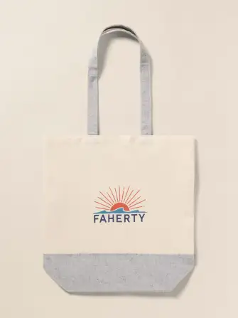 Faherty Canvas Logo Tote - Grey
