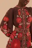 Brown Gigi Tapestry Mini Dress(GIGI TAPESTRY BROWN,XXS)