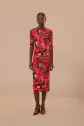 Colorful Flowers Jersey Midi Dress