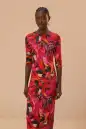 Colorful Flowers Jersey Midi Dress(COLORFUL FLOWERS,XXS)