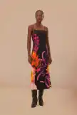 Black Blurry Floral LENZING™ ECOVERO™ Viscose Slip Dress