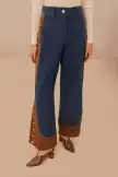 Western Denim Wide Pants Low Waisted(DENIM,23)