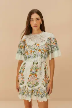 Off-White Sweet Bloom Bouquet Mini Dress