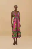 Ana Tapestry Pink Midi Dress
