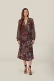Brown Delicate Garden Midi Dress