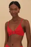 Red Matelasse Pineapple Bikini Top