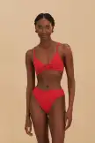 Red Matelasse Pineapple Bikini Top(RED,XXS)